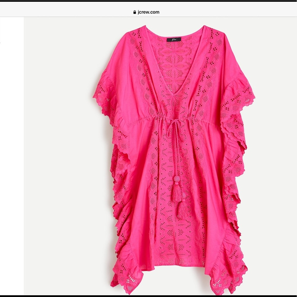 Ruffle tunic coverup with tassels